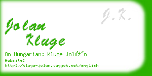 jolan kluge business card